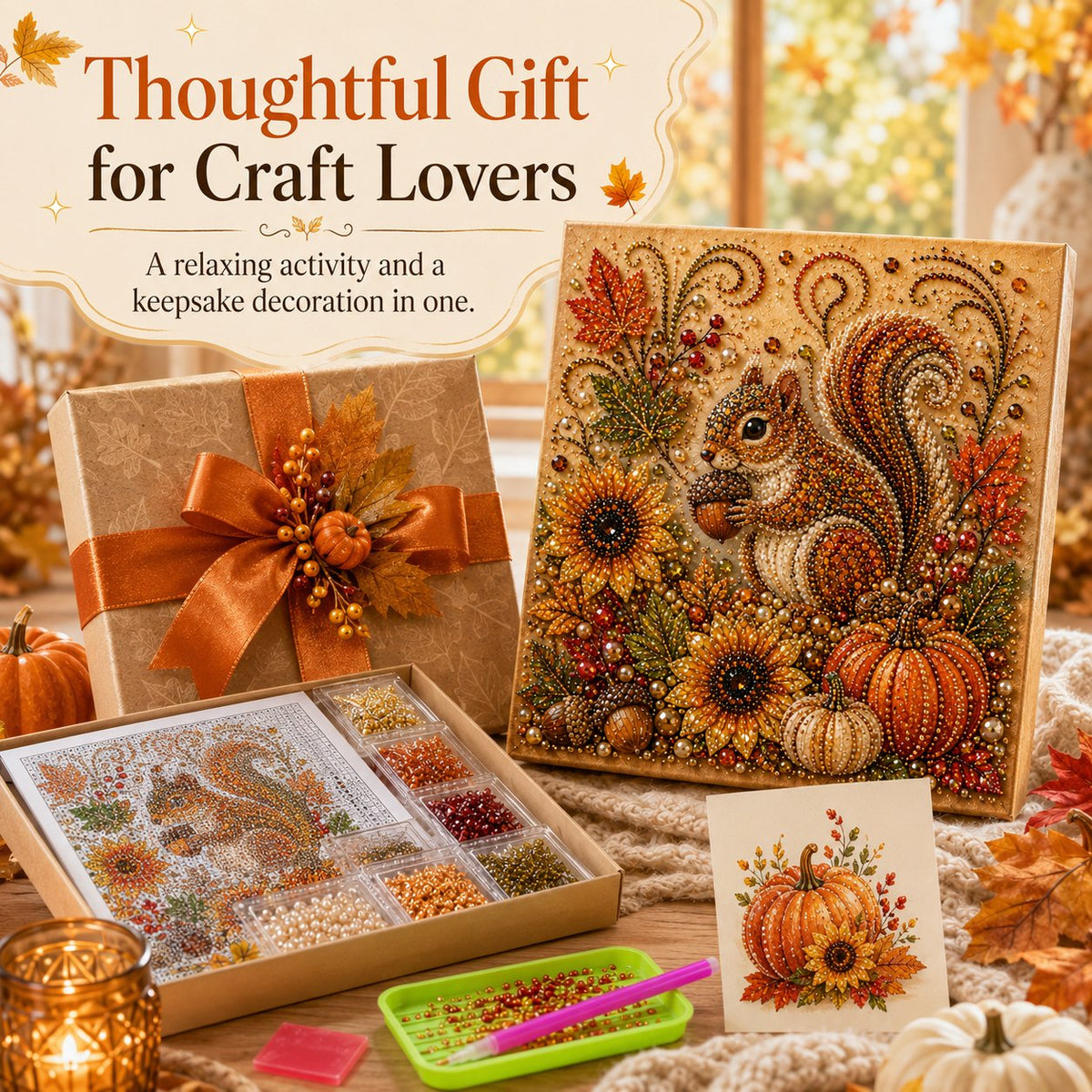 Autumn Pearl Painting Kit – Relaxing DIY for Sparkling Fall Artwork