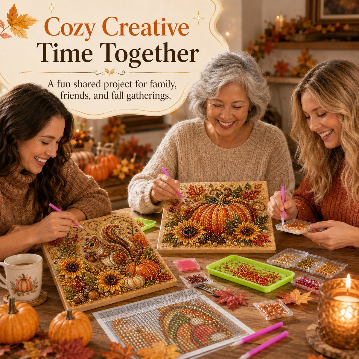 Autumn Pearl Painting Kit – Relaxing DIY for Sparkling Fall Artwork
