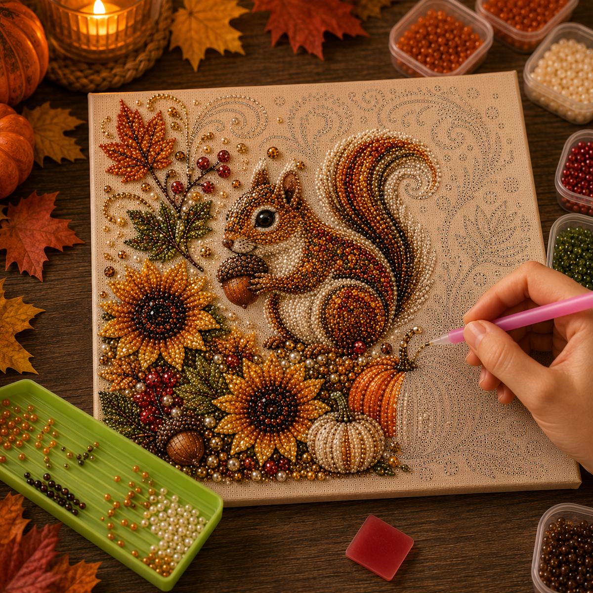 Autumn Pearl Painting Kit – Relaxing DIY for Sparkling Fall Artwork