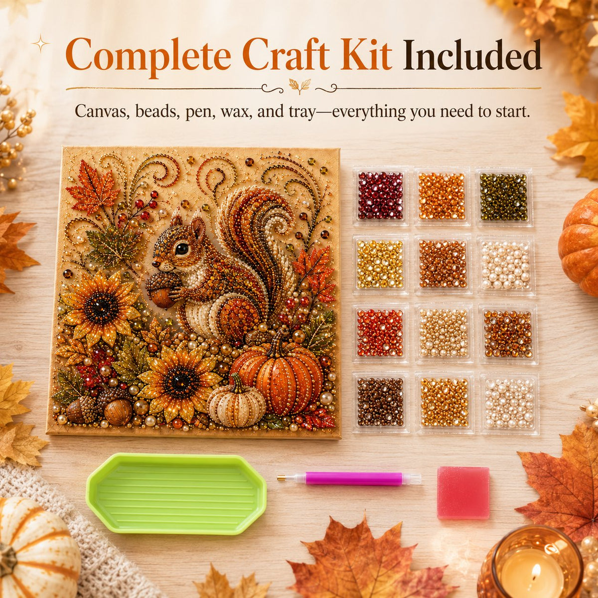 Autumn Pearl Painting Kit – Relaxing DIY for Sparkling Fall Artwork
