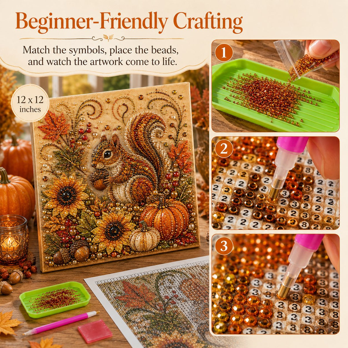 Autumn Pearl Painting Kit – Relaxing DIY for Sparkling Fall Artwork