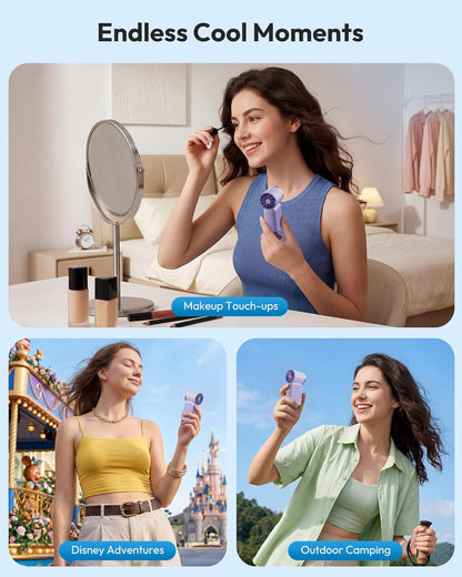 29000RPM Turbo Mini Handheld Fan, 5‑Speed Adjustable with Smart LED Digital Display