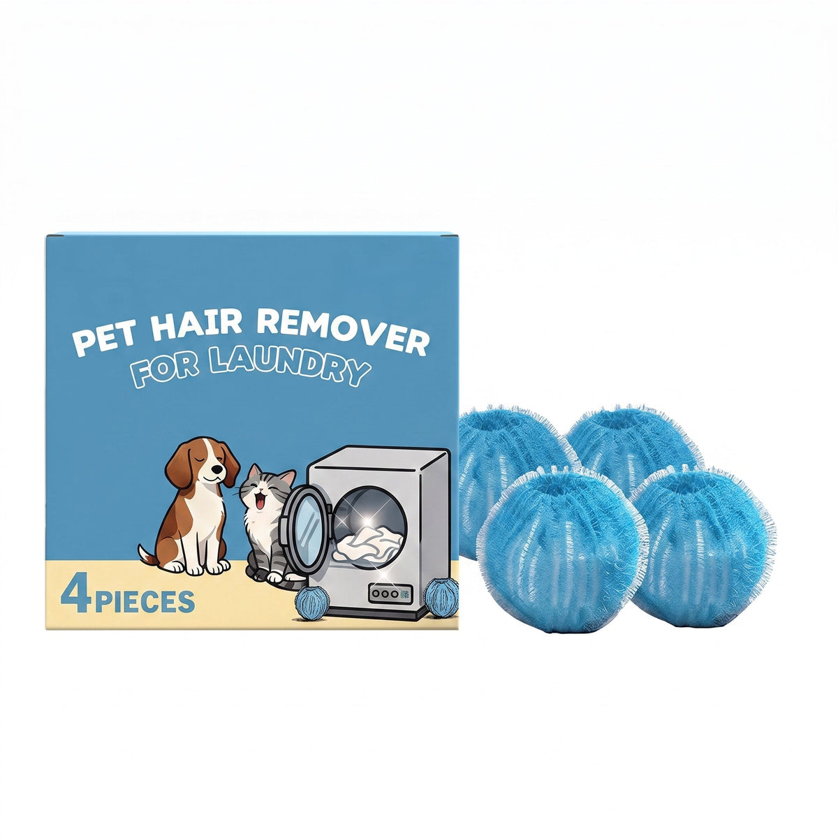 Reusable Pet Hair Laundry Balls, Trap Cat & Dog Fur in Washer & Dryer