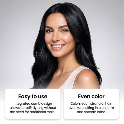 Natural Black Hair Dye Comb – 2-in-1 Instant Gray Coverage & Easy Home Touch-Up Cream