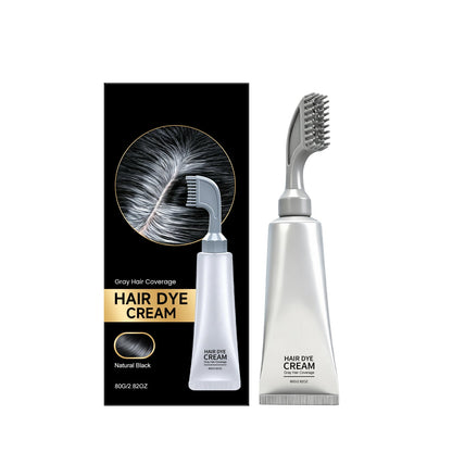 Natural Black Hair Dye Comb – 2-in-1 Instant Gray Coverage & Easy Home Touch-Up Cream