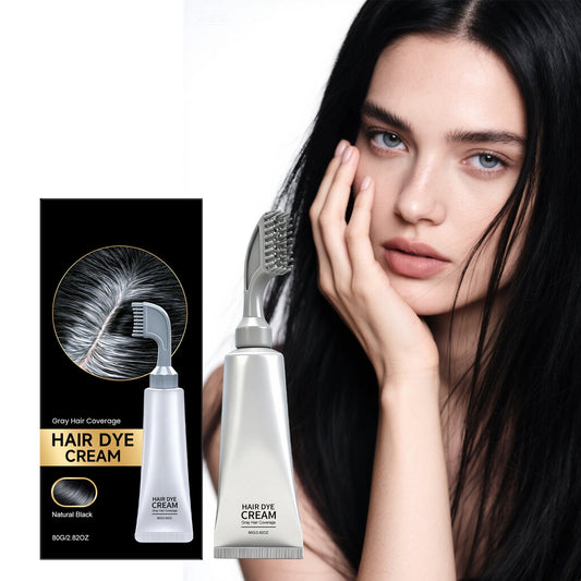 Natural Black Hair Dye Comb – 2-in-1 Instant Gray Coverage & Easy Home Touch-Up Cream