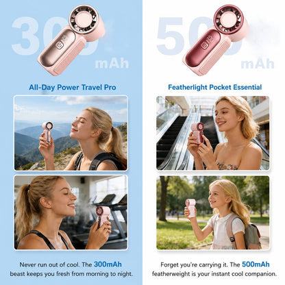 29000RPM Turbo Mini Handheld Fan, 5‑Speed Adjustable with Smart LED Digital Display